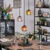 Ripoll hanging light, globe light, pendant light gold, clear, coppery, Smoke-coloured, 3-light sources