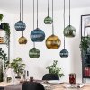 Koyoto hanging light, globe light, pendant light Ecru, black, 8-light sources