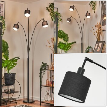 Bassagoda floor lamp black, 3-light sources