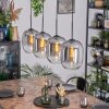 Apedo hanging light, pendant light clear, Smoke-coloured, 4-light sources