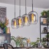 Apedo hanging light, pendant light clear, Smoke-coloured, 4-light sources