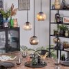 Ripoll hanging light, globe light, pendant light Amber, clear, Smoke-coloured, 3-light sources