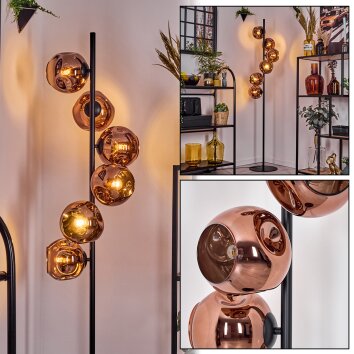 Ripoll floor lamp coppery, 6-light sources
