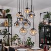 Gastor hanging light, globe light, pendant light Amber, clear, Smoke-coloured, 8-light sources