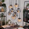 Gastor hanging light, globe light, pendant light Amber, clear, Smoke-coloured, 8-light sources