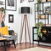 Soungou floor lamp chrome, Dark wood, 1-light source