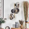 Koyoto globe light, wall light gold, black, 3-light sources