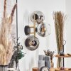 Koyoto globe light, wall light gold, black, 3-light sources