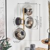Koyoto globe light, wall light gold, black, 3-light sources