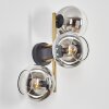 Koyoto globe light, wall light gold, black, 3-light sources