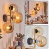 Koyoto globe light, wall light gold, black, 3-light sources