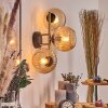 Koyoto globe light, wall light gold, black, 3-light sources