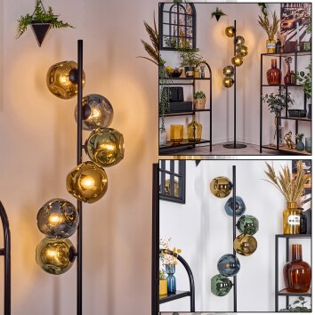 Ripoll floor lamp blue, gold, green, 6-light sources