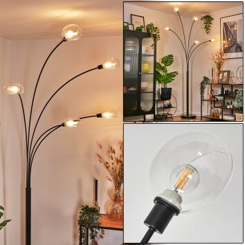 Nikkala floor lamp black, 5-light sources
