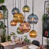 Koyoto hanging light, globe light, pendant light Ecru, black, 8-light sources