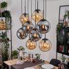 Gastor hanging light, globe light, pendant light Amber, Smoke-coloured, 8-light sources