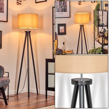 Soungou floor lamp chrome, black, 1-light source