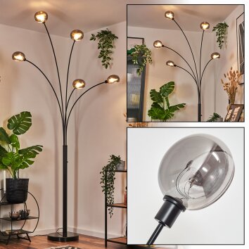 Nikkala floor lamp black, 5-light sources