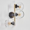 Koyoto globe light, wall light gold, black, 3-light sources
