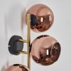Koyoto globe light, wall light gold, black, 3-light sources