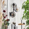 Koyoto globe light, wall light clear, Smoke-coloured, 3-light sources