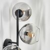 Koyoto globe light, wall light clear, Smoke-coloured, 3-light sources