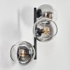 Koyoto globe light, wall light clear, Smoke-coloured, 3-light sources