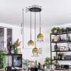 Koyoto hanging light, globe light, Cluster pendant lamp 30 cm gold, clear, 3-light sources