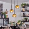 Koyoto hanging light, globe light, Cluster pendant lamp 30 cm gold, clear, 3-light sources