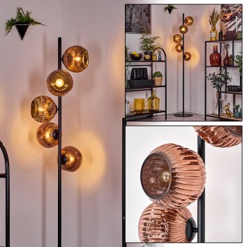 Ripoll floor lamp coppery, 5-light sources