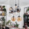Gastor hanging light, globe light, pendant light Amber, clear, Smoke-coloured, 8-light sources