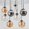 Gastor hanging light, globe light, pendant light Amber, clear, Smoke-coloured, 8-light sources