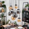 Gastor hanging light, globe light, pendant light Amber, Smoke-coloured, 8-light sources
