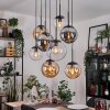 Gastor hanging light, globe light, pendant light Amber, clear, Smoke-coloured, 8-light sources
