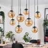 Gastor hanging light, globe light, pendant light Amber, 8-light sources