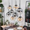 Gastor hanging light, globe light, pendant light Amber, clear, Smoke-coloured, 8-light sources