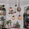 Gastor hanging light, globe light, pendant light Amber, clear, Smoke-coloured, 8-light sources