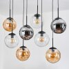Gastor hanging light, globe light, pendant light Amber, clear, Smoke-coloured, 8-light sources