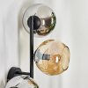 Koyoto globe light, wall light Amber, chrome, Smoke-coloured, 3-light sources