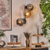 Koyoto globe light, wall light Amber, chrome, Smoke-coloured, 3-light sources