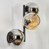 Koyoto globe light, wall light Amber, chrome, Smoke-coloured, 3-light sources