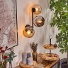 Koyoto globe light, wall light Amber, chrome, Smoke-coloured, 3-light sources