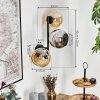 Koyoto globe light, wall light Amber, chrome, Smoke-coloured, 3-light sources