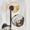 Koyoto globe light, wall light Amber, chrome, Smoke-coloured, 3-light sources
