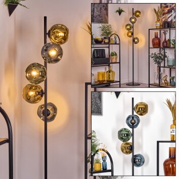 Ripoll floor lamp blue, gold, green, 5-light sources