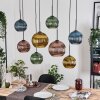 Koyoto hanging light, globe light, pendant light Ecru, black, 8-light sources