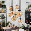 Gastor hanging light, globe light, pendant light Amber, 8-light sources