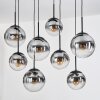 Gastor hanging light, globe light, pendant light clear, Smoke-coloured, 8-light sources