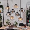 Gastor hanging light, globe light, pendant light Amber, clear, Smoke-coloured, 8-light sources