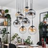 Gastor hanging light, globe light, pendant light Amber, clear, Smoke-coloured, 8-light sources